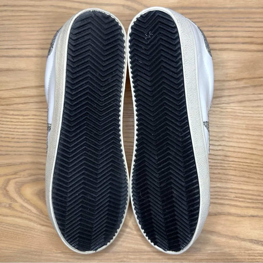 NWT Steve Madden Pursued Silver Glitter Star Sneakers - Image 6