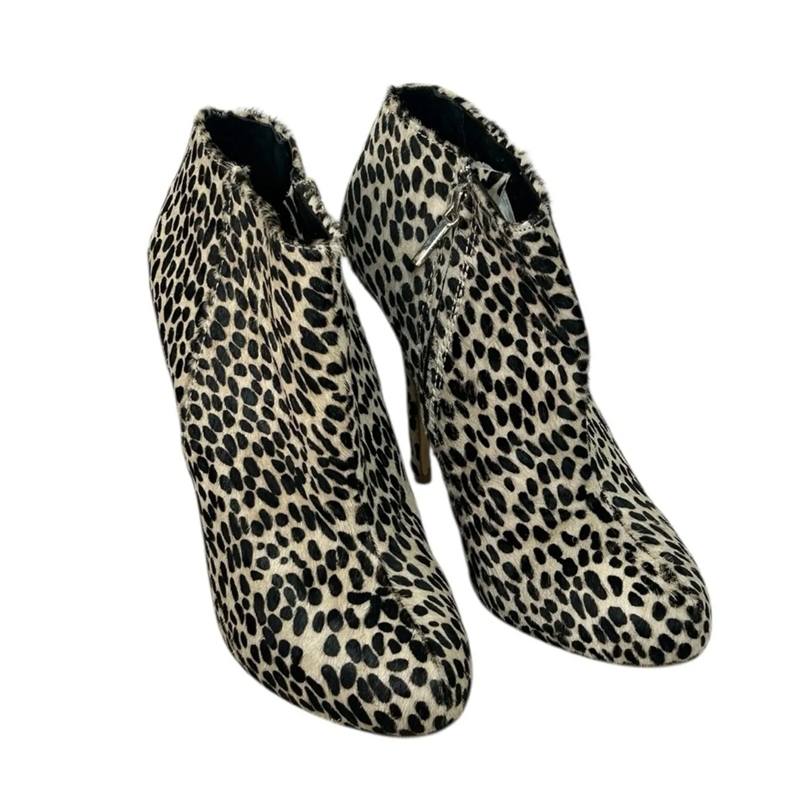 Vintage Victoria’s Secret Leopard Calf Hair Stiletto Ankle Boots Size 9 - Image 3