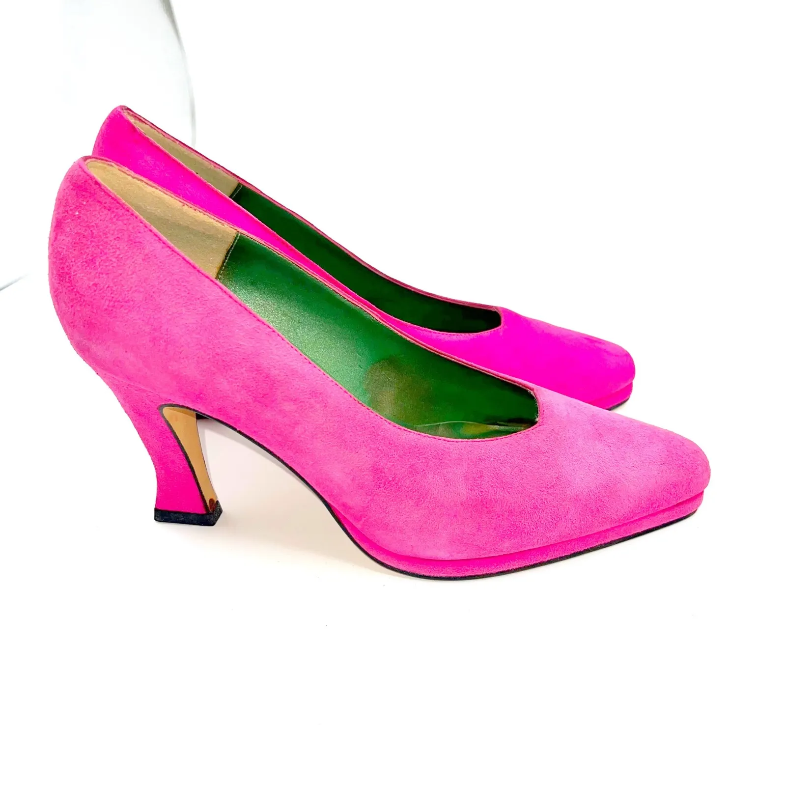 Attitudes Womens Pink Suede Pointed Toe Block Heel Pumps Shoes Size 6 M Festival - Image 7