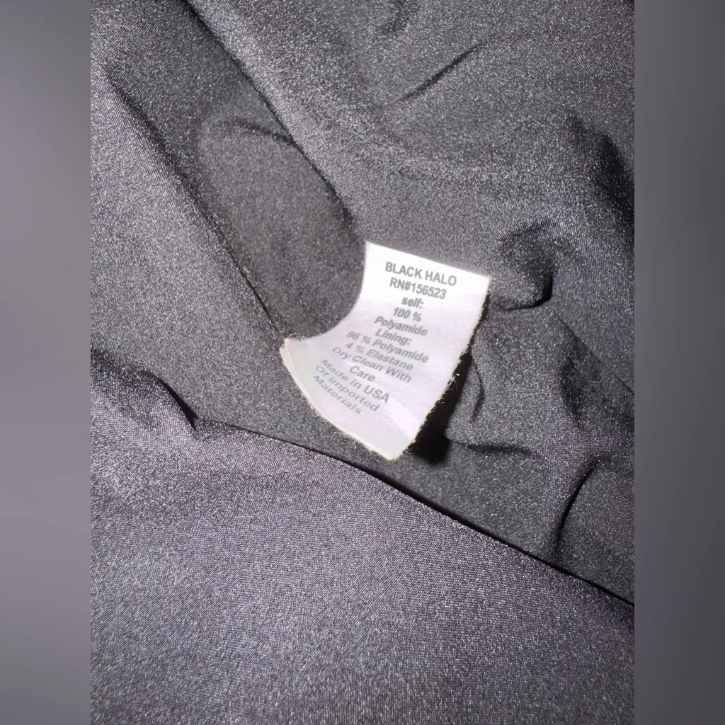 NEW Black halo Martine Asymmetric Cape Black Gown sz 4 - Image 7