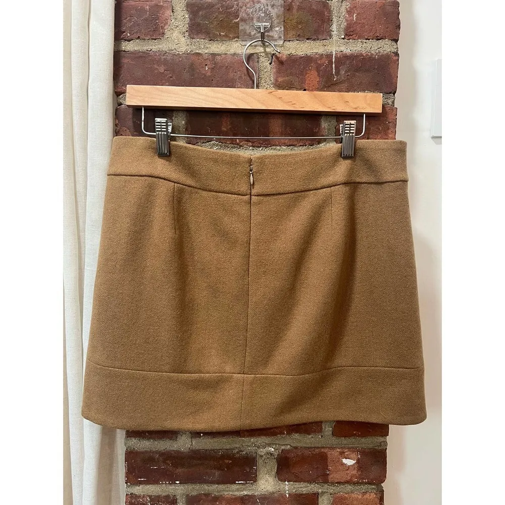 J.CREW Women’s Preppy Wool Tan Mini Skirt Business Casual Workwear 8 - Image 5