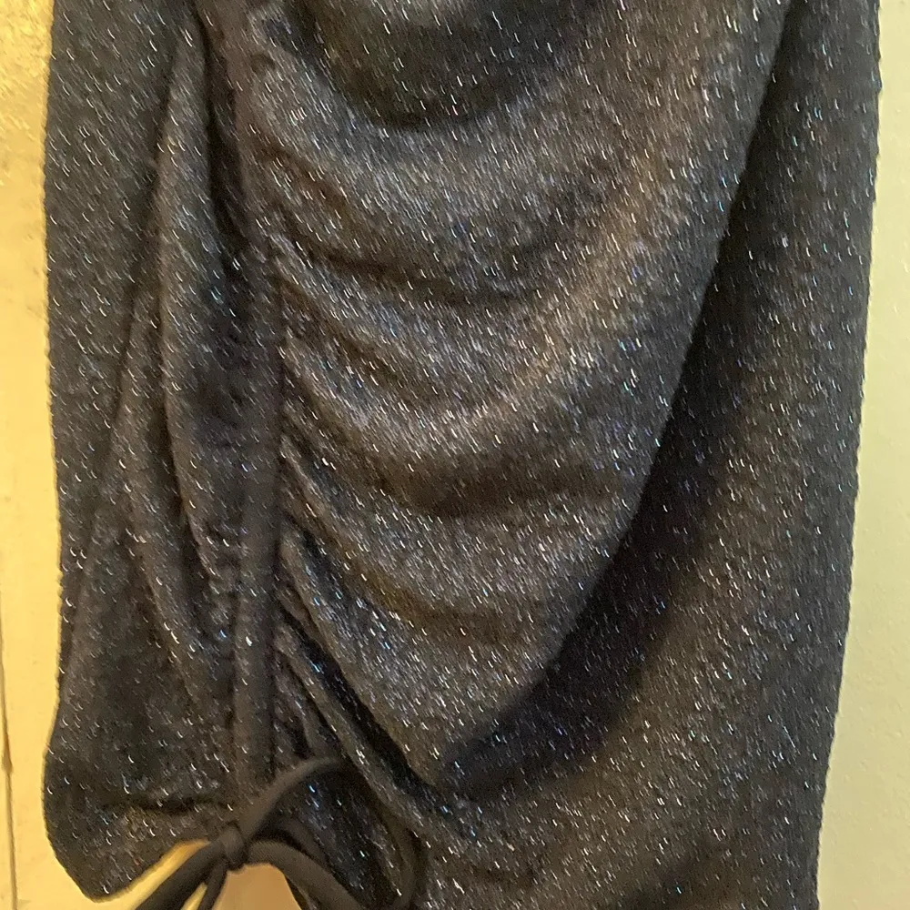 Navy Glitter Knit Mini Dress Size L - Image 4