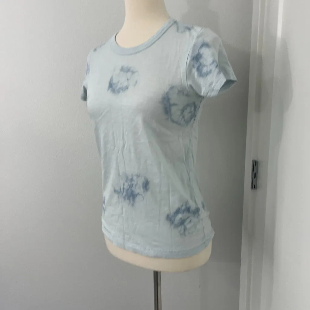 Rag + Bone XS Blue Pima Cotton Short Sleeve Tie Dye T-Shirt - Image 2