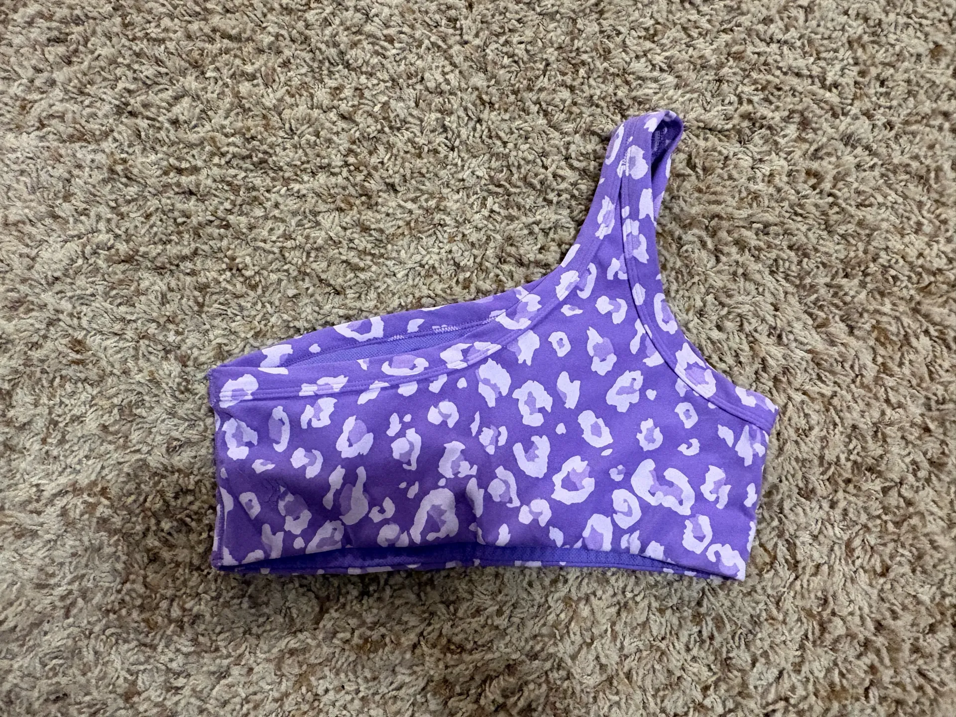 Women’s All-in-Motion Purple Cheetah Sports Bra Small - Image 2