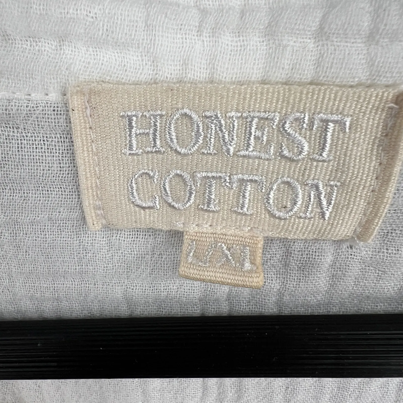 Honest Cotton White Button Front Tunic Shirt Dress 100% Cotton Handmade L/XL - Image 4