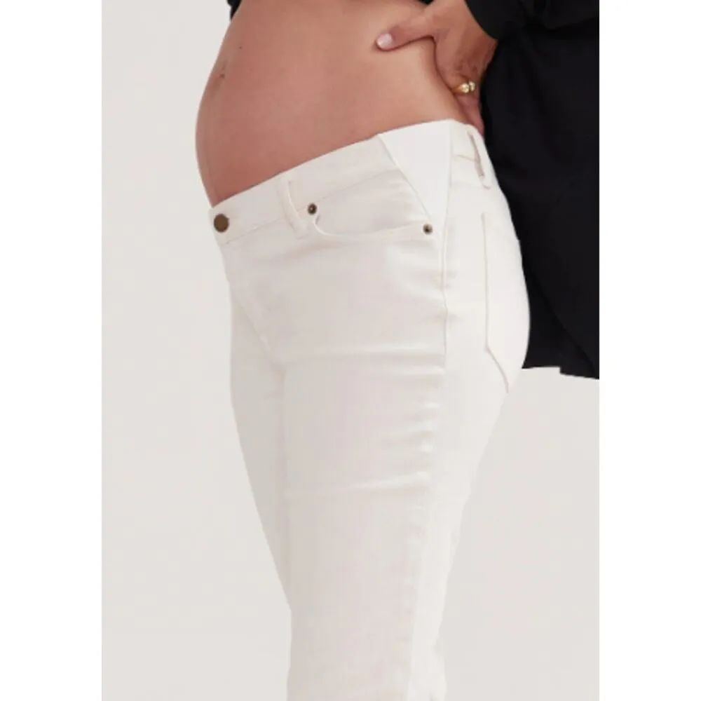Hatch Under Belly Straight Leg Maternity Jean Vanilla White SZ 26 Free People - Image 2