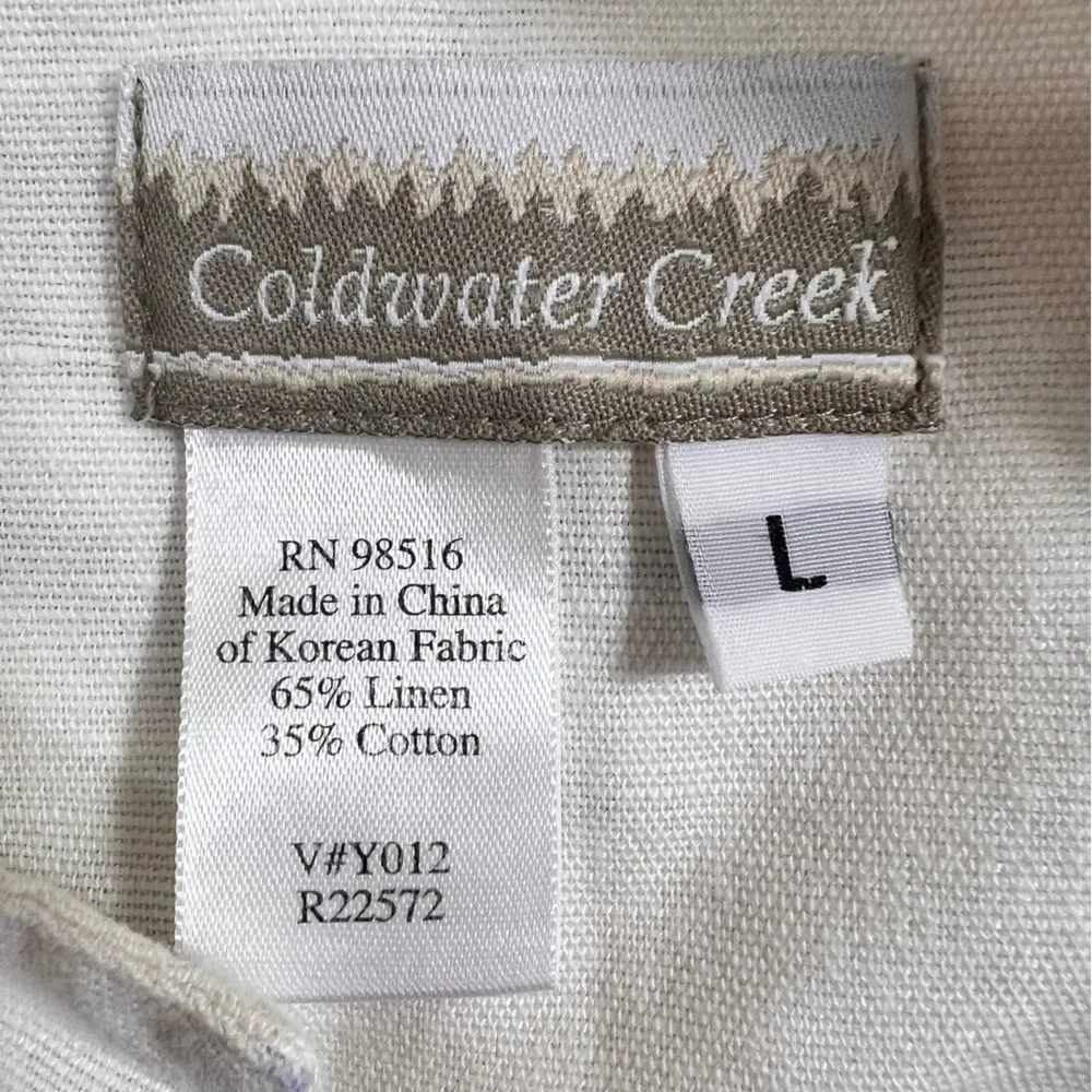 Coldwater Creek Floral Linen Blend Button Down Blazer Topper - Image 2