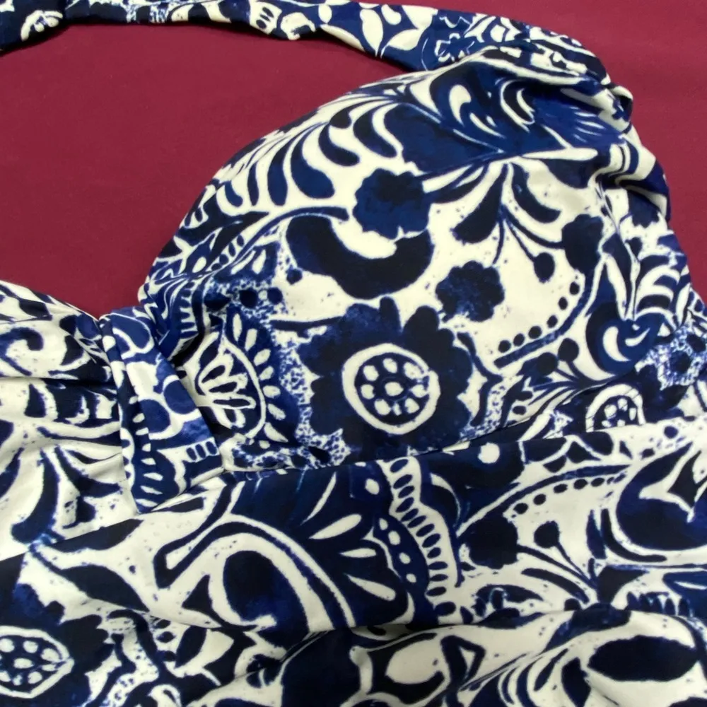 Chaps Blue and White One-Piece Swimsuit - Image 4