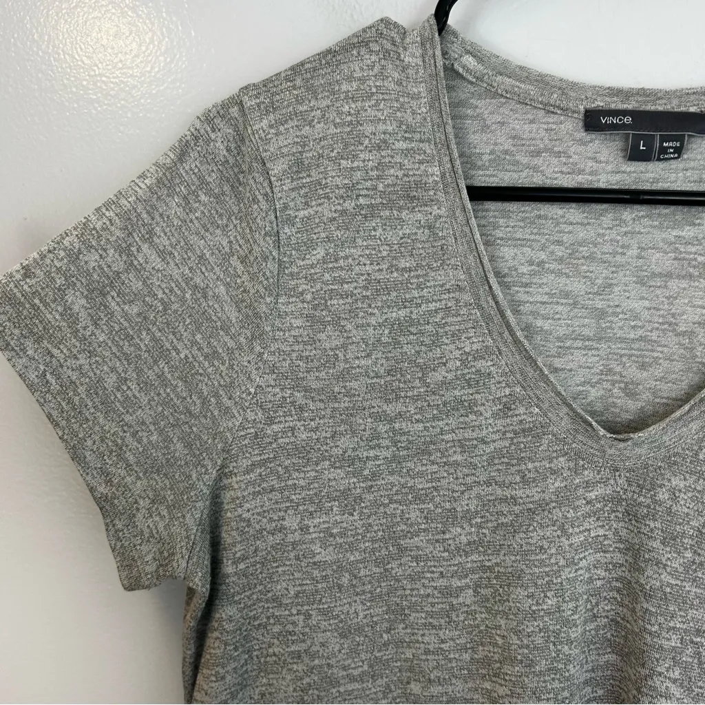 Vince Lot Grey V-Neck Short Sleeve Top & Black Ribbed Tank Top Size Large - Image 4