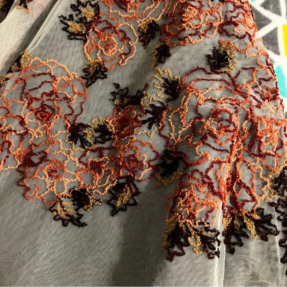 Floral tulle midi skirt- anthropology - Image 2