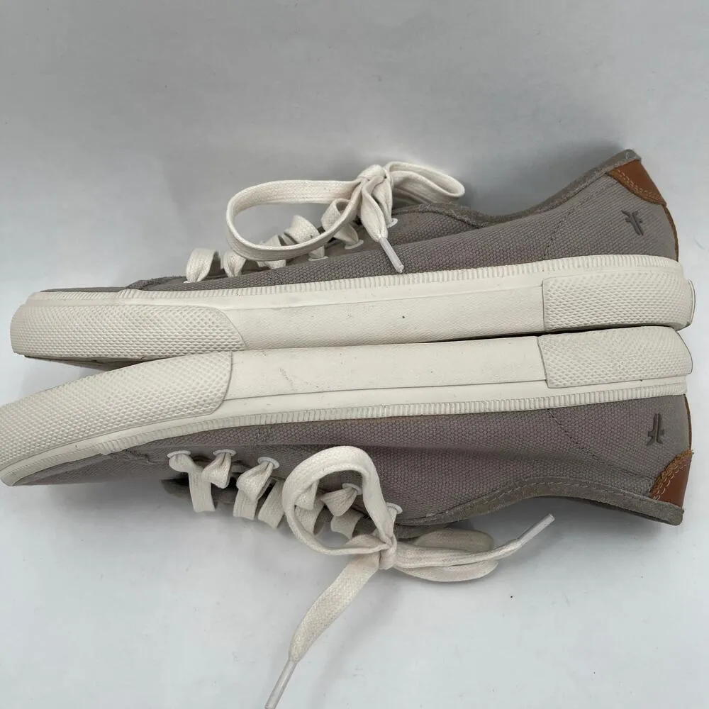 FRYE Gia Shoes Size 7 Women's Gray Canvas Lace Up Sneakers Low Top Casual Grey - Image 9