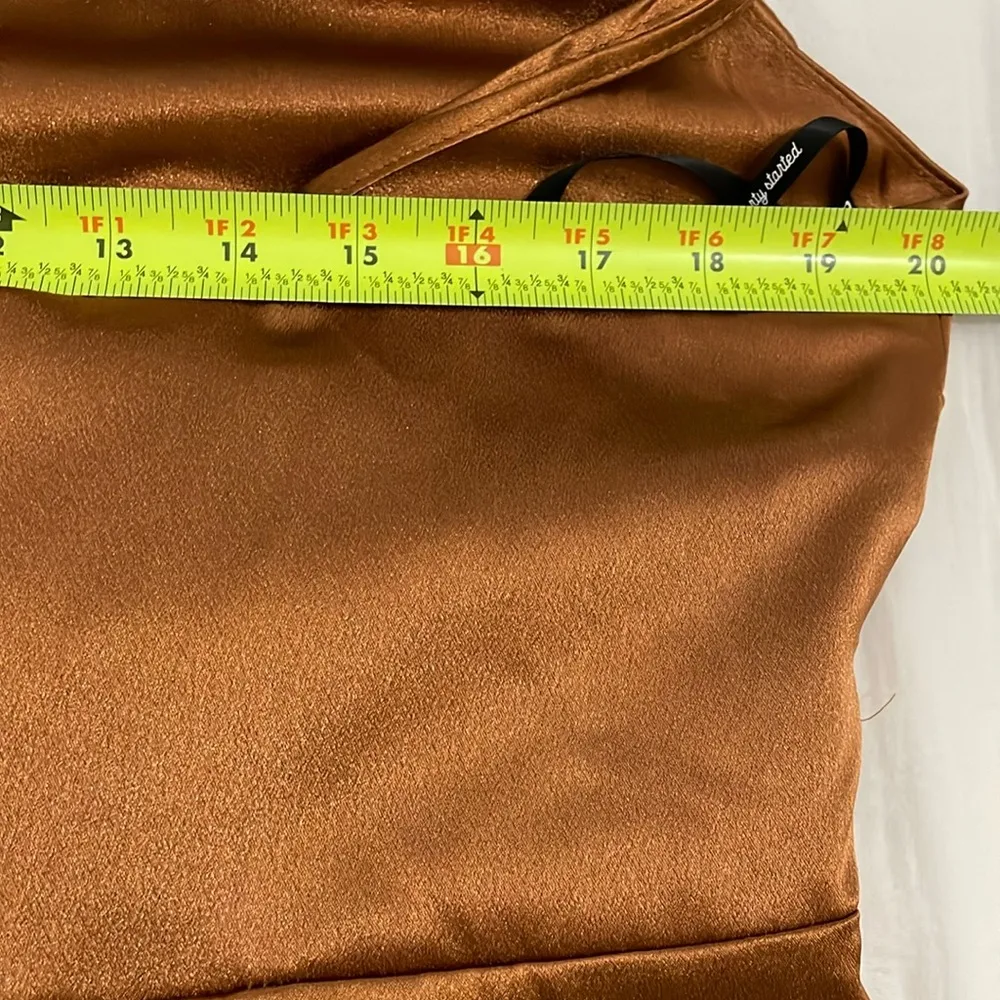 Birdy Grey Shiny Satin Rust Evening Gown Dress Womens Size XXL Bridesmaid - Image 6