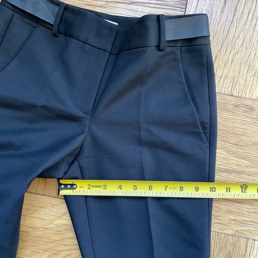 Alexander Wang Black Tapered Leg Dress Pants w/ Leather Waistband Sz 0 - Image 13