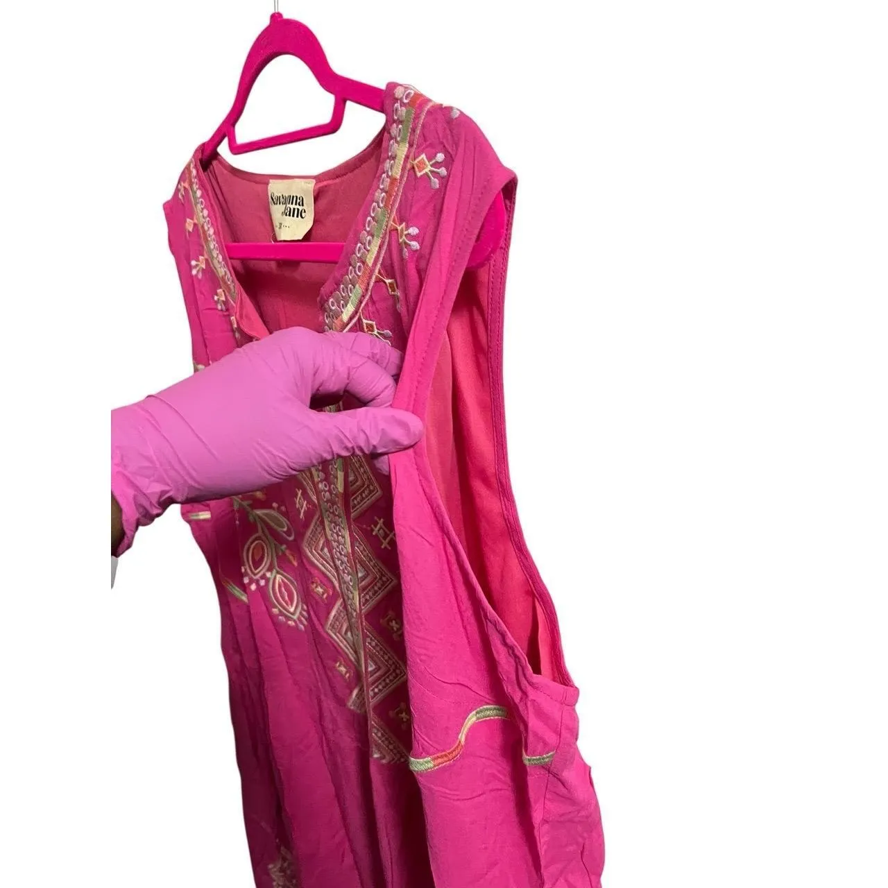 Savanna Jane Blouse Womens 3X Pink Sleeveless Embroidery Boho Festival Hippie - Image 5