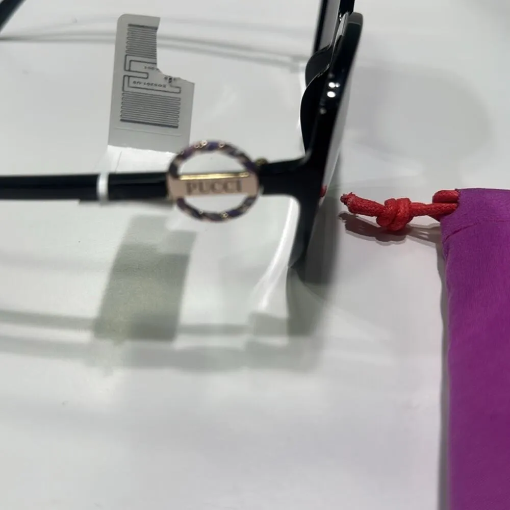 58mm Butterfly Sunglasses Emilio Pucci  Shiny Black Smoke - Image 11