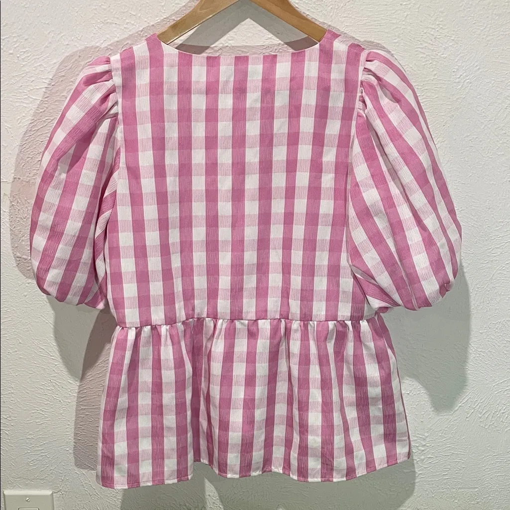 Crosby by Mollie Burch Jackie Top, Pink Gingham Medium - Image 4
