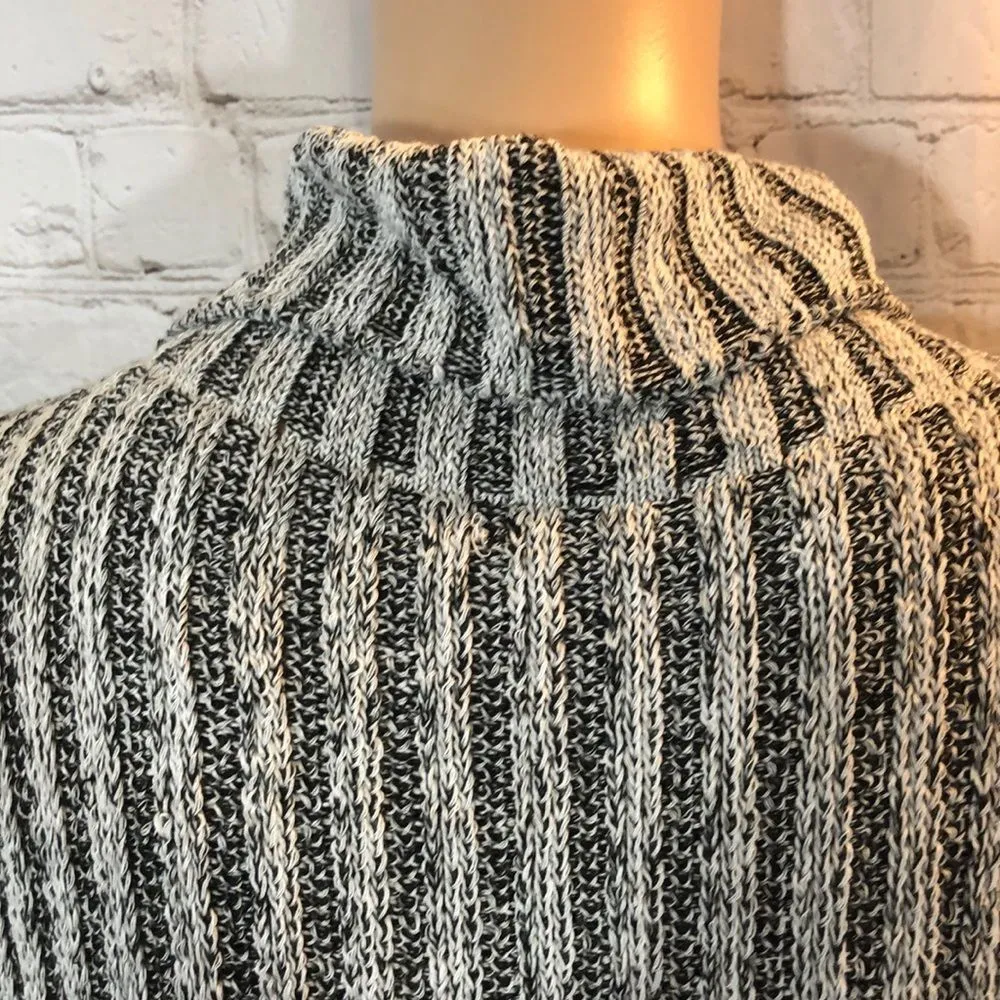 Gray Ribbed Turtleneck Knit Sleeveless Sweater Dress OSFM Size undefined - Image 11