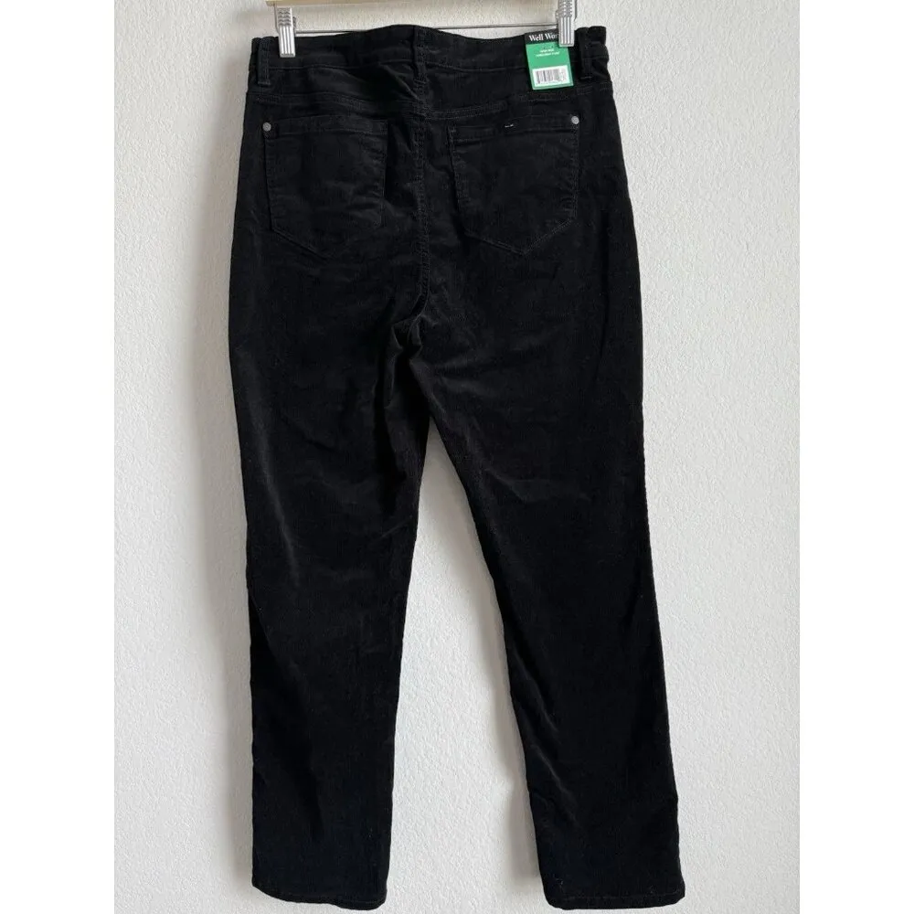 Well Worn Women's High Rise Corduroy Pants Black Stretch Size 12/32 NEW Casual‎ - Image 10