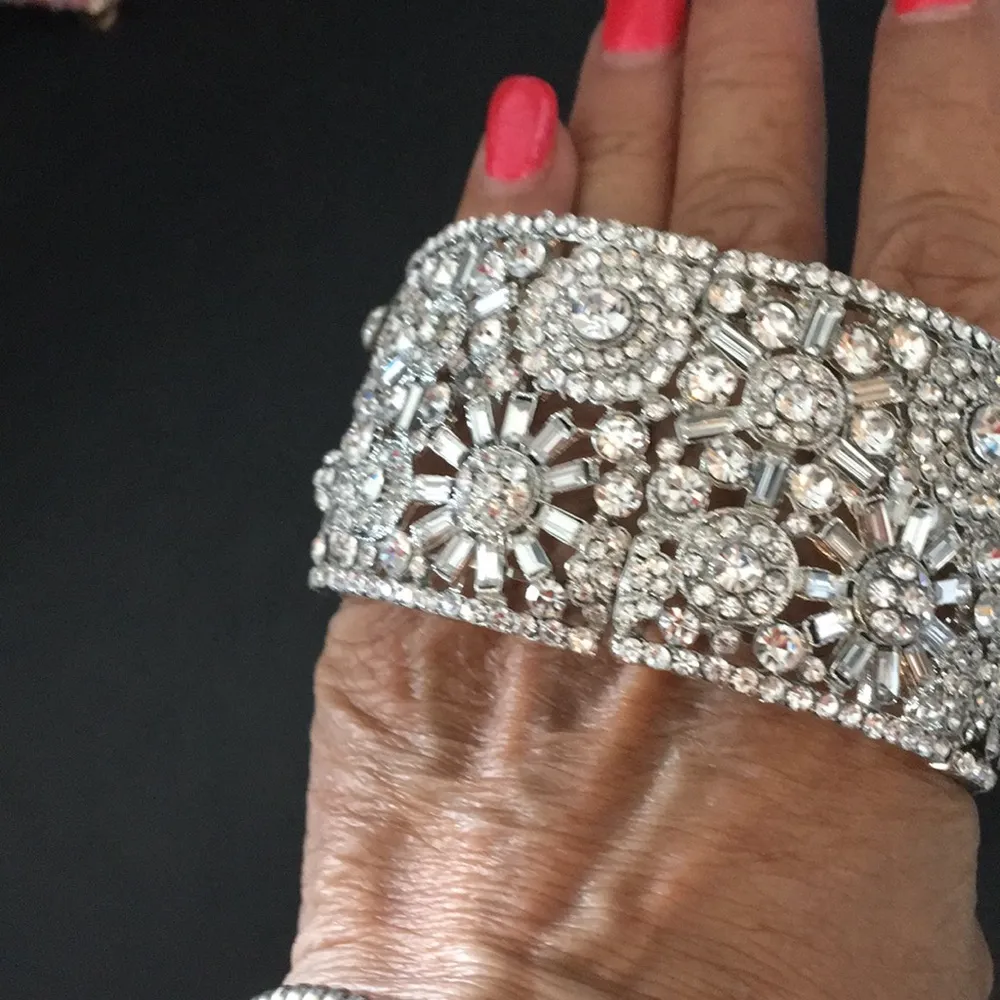 New Badgley Mischka Brilliant Crystal Cuff Hinged - Image 3