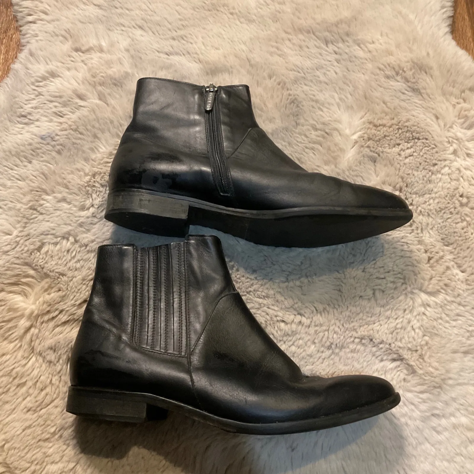 Italeau Black Booties Pointed Toe 38 Bootie Womens Made In Spain Size 7.5 - Image 3