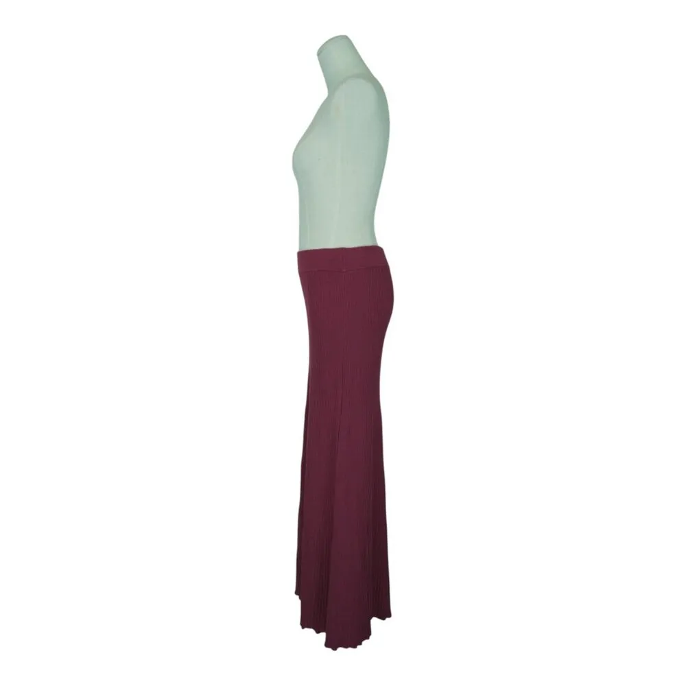 Free People Shine Bright Knit Maxi Skirt Burgundy Purple Sz Small - Image 8