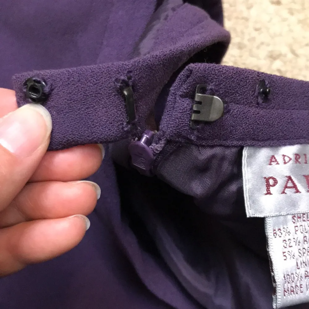 VTG Adrianna Papell Women’s Evening Formal Office Purple Blazer Maxi Skirt Set - Image 14