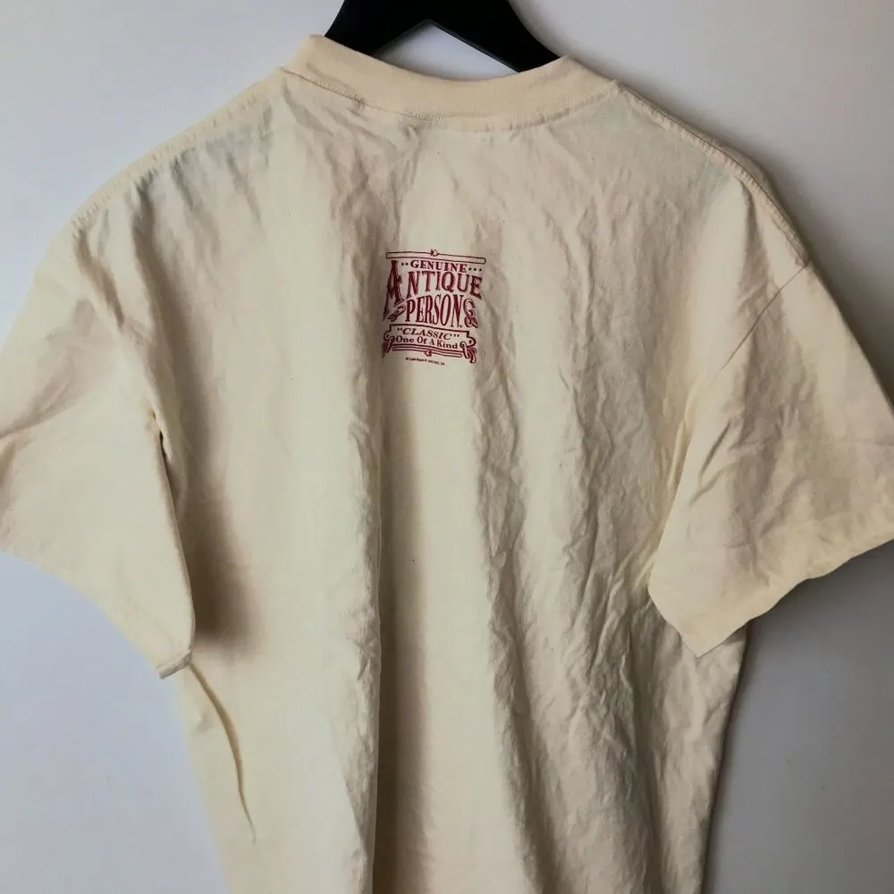 1993 Genuine Antique Person T Shirt Vintage 90s L Large Graphic Tee 100% Cotton White - Image 9