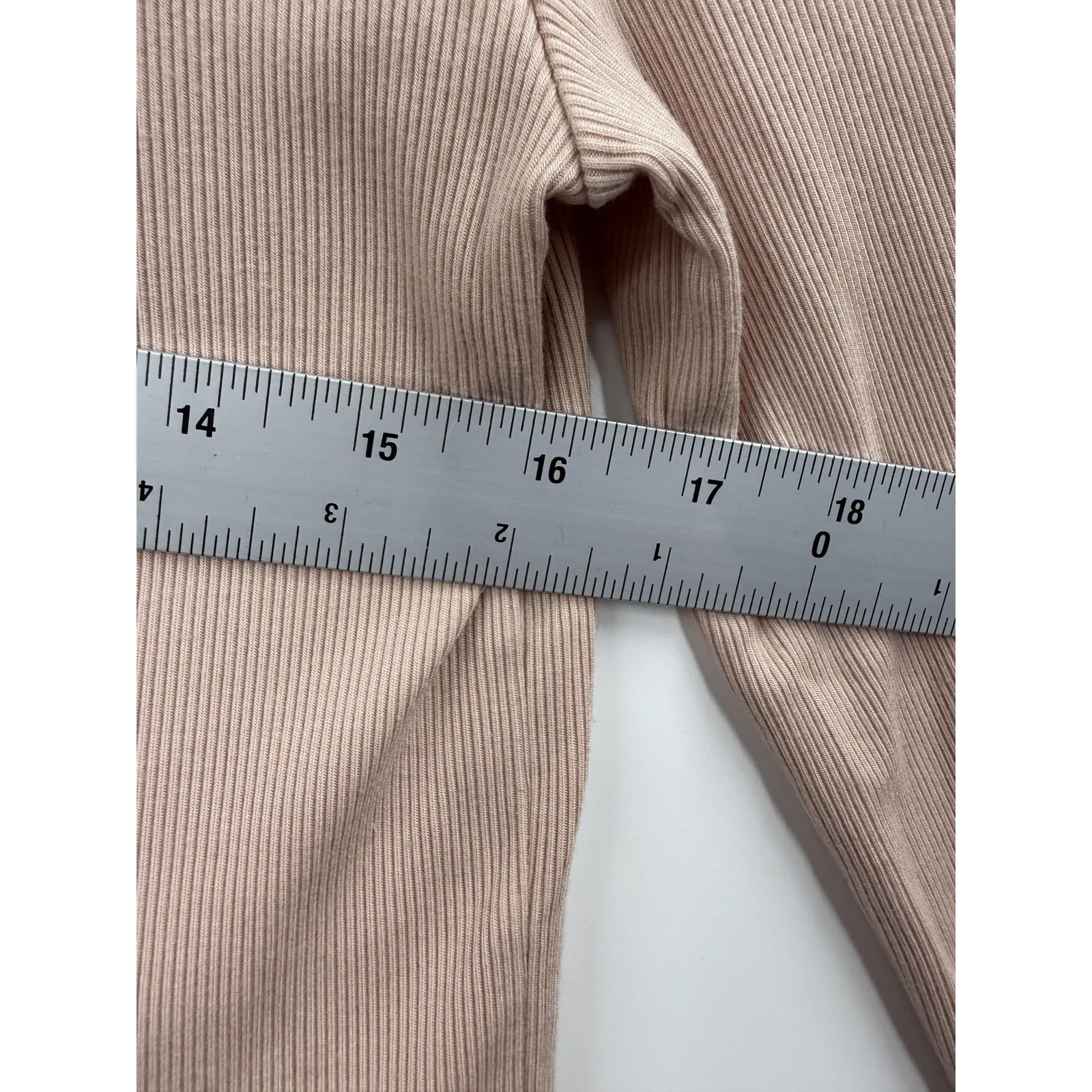 Vince Ribbed Mock Neck‎ Zip Long Sleeve Top Women Size L Pink - Image 5