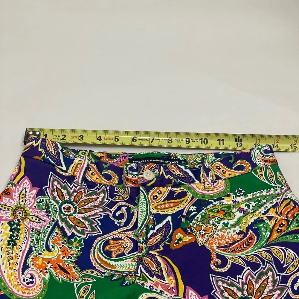 Ralph Lauren Sport Multicolor Paisley Chino Shorts Women Size 2 - Image 7
