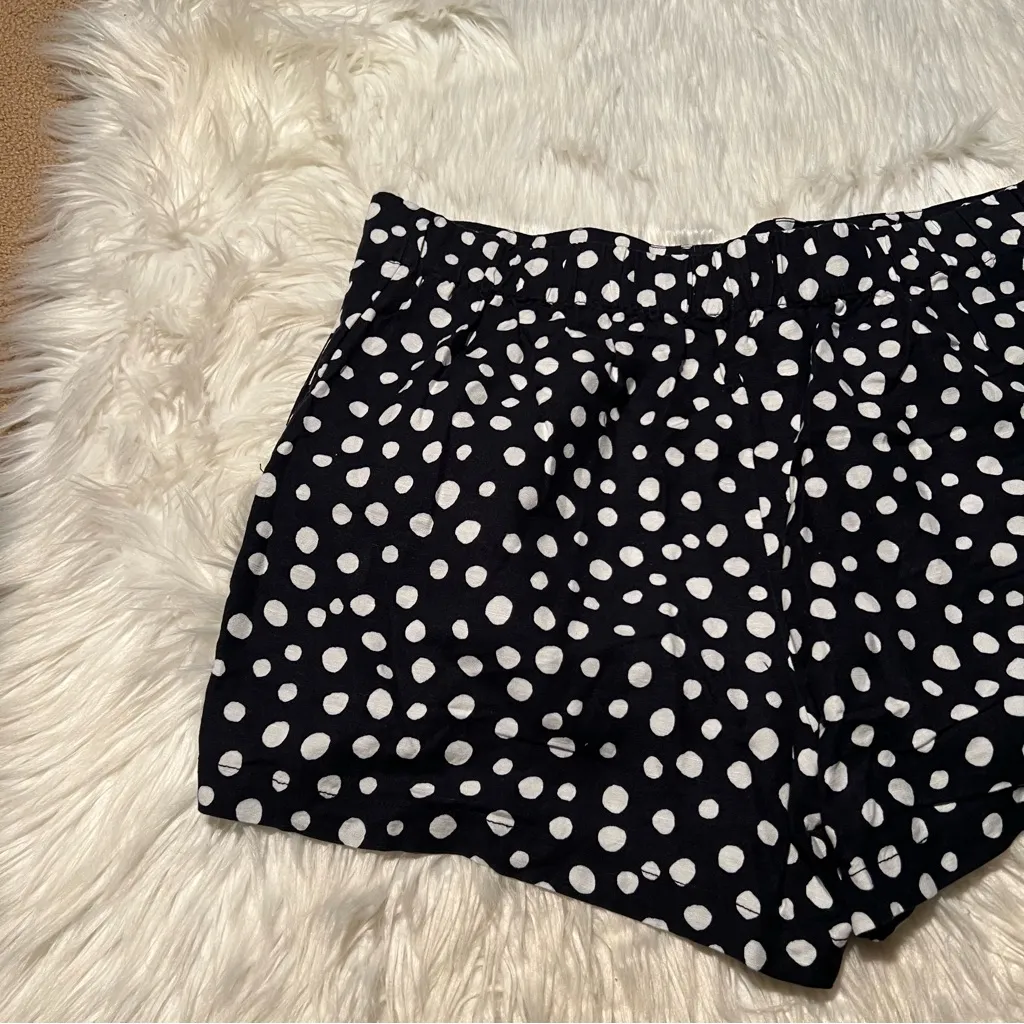 Loft Pleated Pull On Shorts Zoo Dot Navy Blue White XL - Image 8