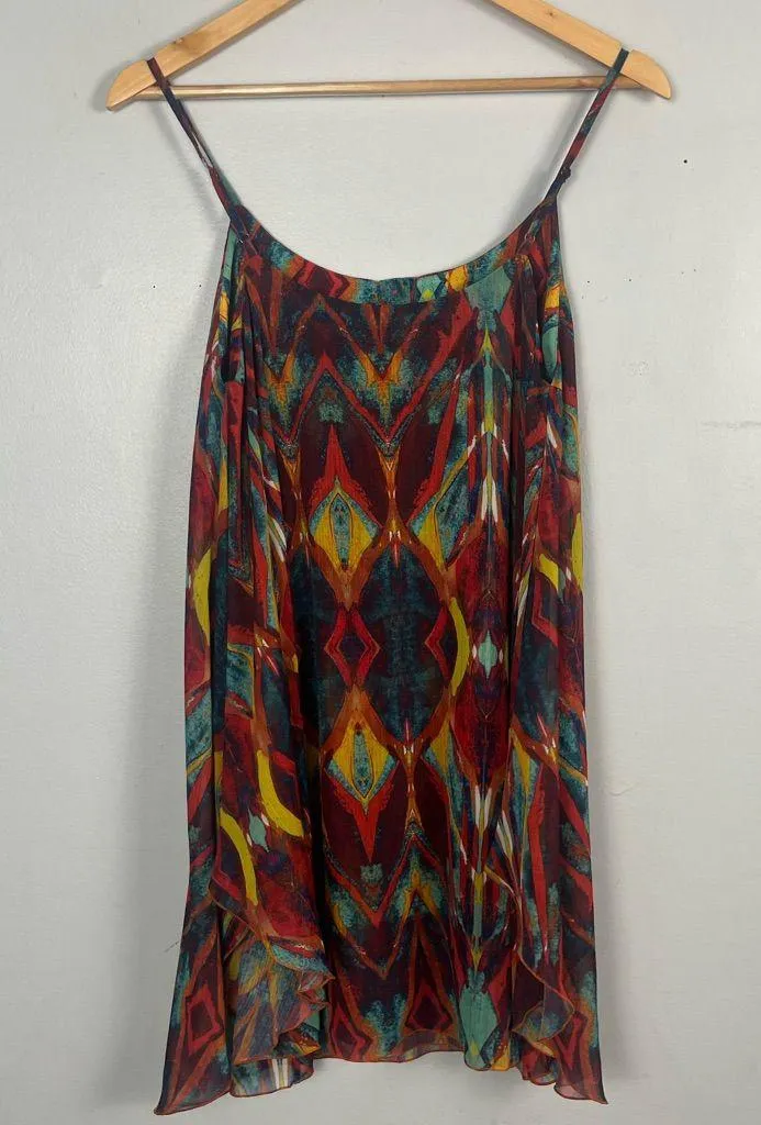 Alice + Olivia Rhi Tribal Tiered Hem Dress size XS spaghetti strap - Image 6