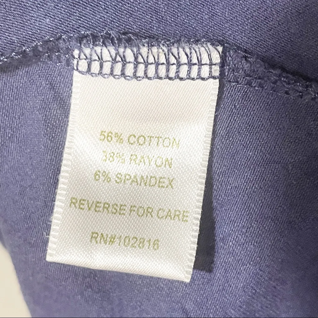 Garnett Hill Medium Purple Ruched‎ Top Flare Short Sleeve Cotton Dress - Image 4