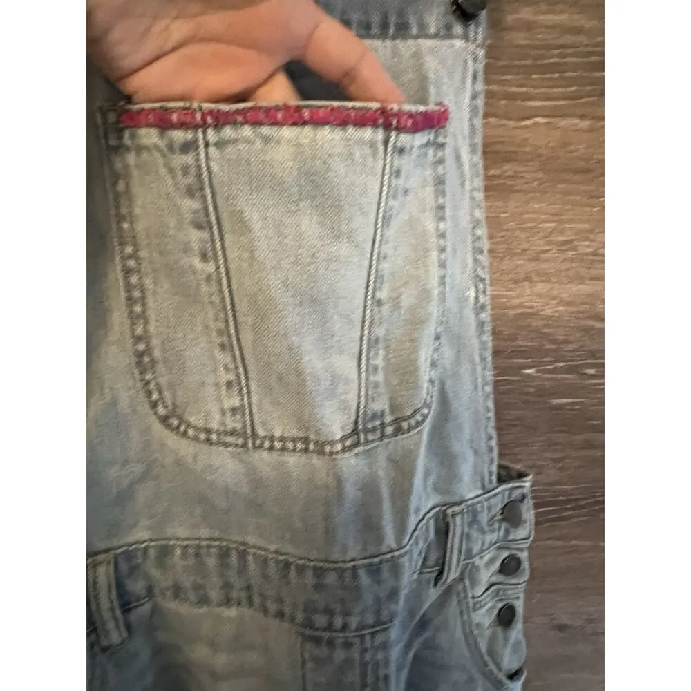 CELLO Denim Jean Overalls Distressed Size Small Boho Embroidered - Image 10