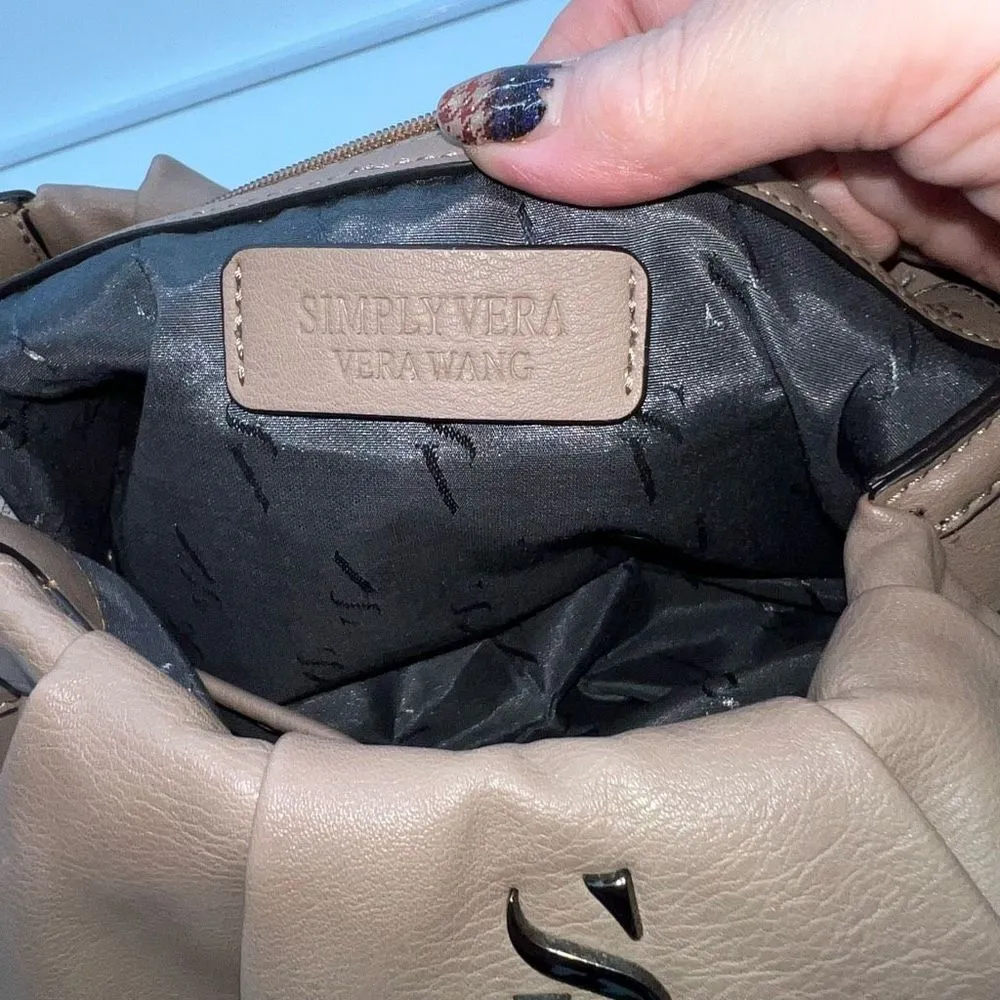 Simply Vera Crescent Satchel Shoulder Bag Faux Leather‎ **see pics - Image 6