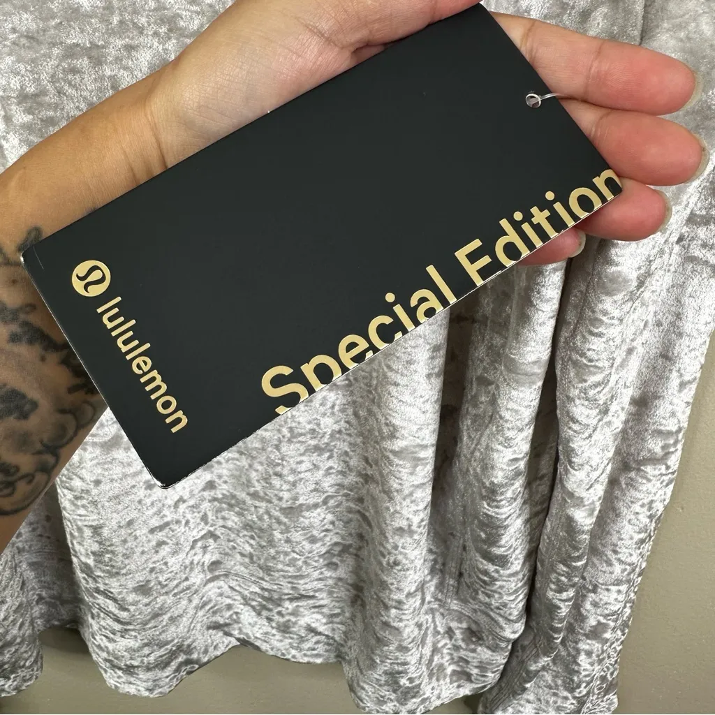 NEW Lululemon Warm Down Crew Crushed Velvet Shirt in Chrome Special Edition 8 - Image 5