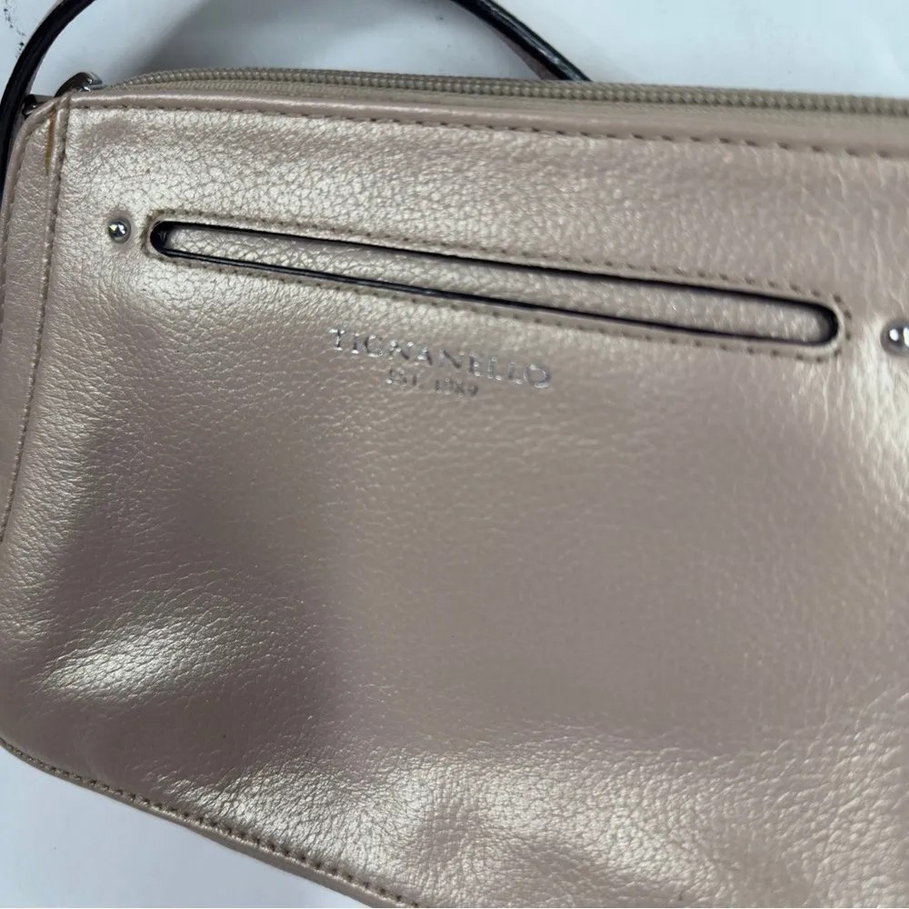 Tignanello BELLA Rose Gold Leather Crossbody Bag EUC Belt Bag Convertible purse Pink - Image 6
