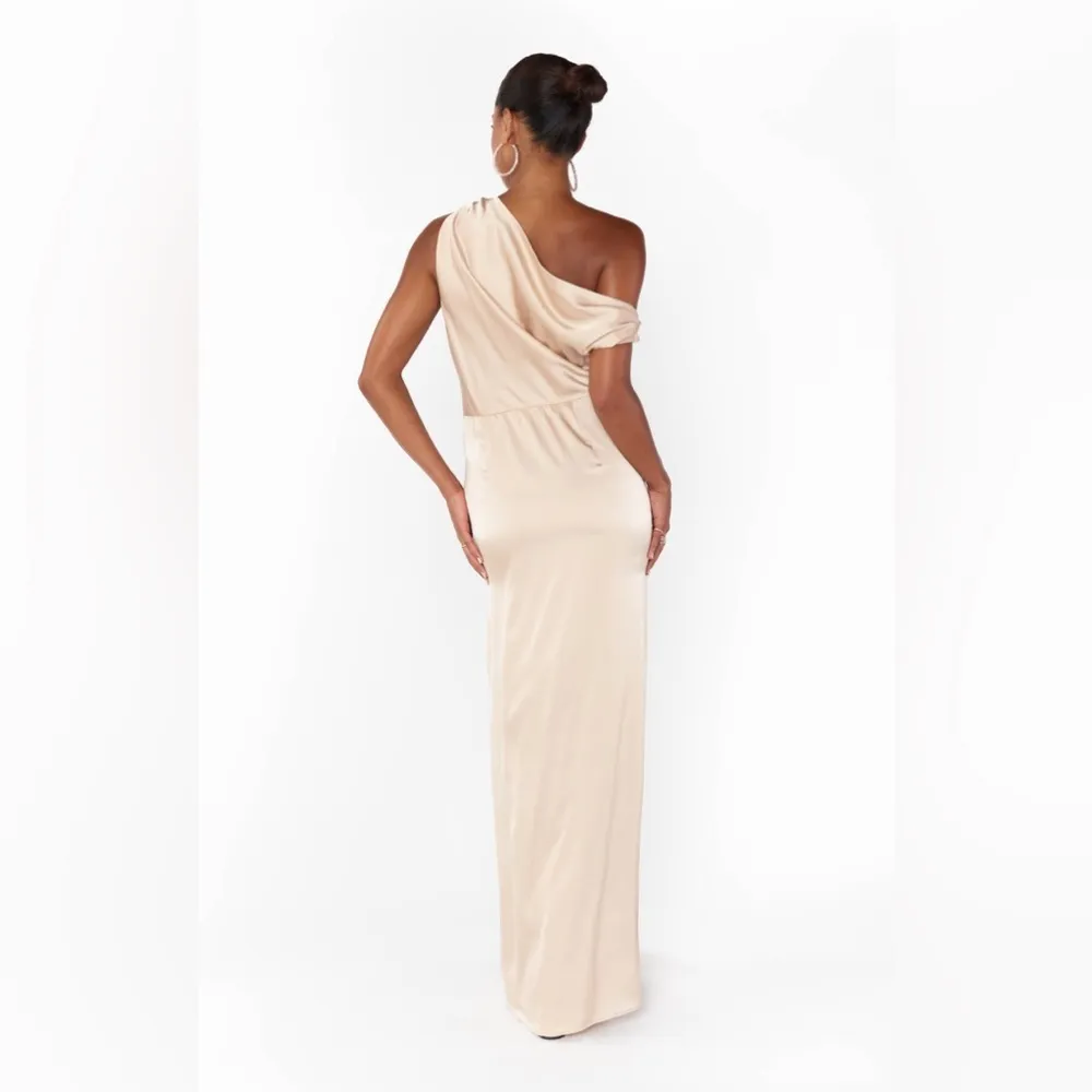 SHOW ME YOUR MUMU Jodie Maxi Dress In Champagne Luxe Satin - Image 9