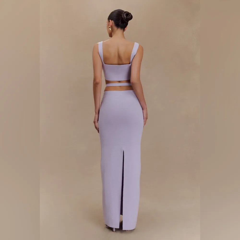 MESHKI Alysanne Cut Out Knit Maxi Dress - Lilac XL - Image 8