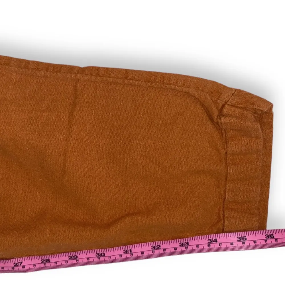 Old navy linen tapered pants with drawstring waist - tigers eye orange - Image 7