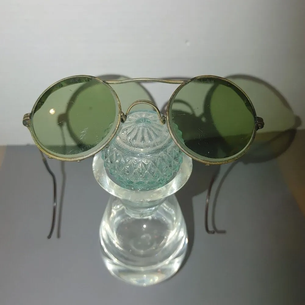 Glasses Welding Steampunk Goggles AO American Optical Green Vintage 10 72 Gold - Image 12