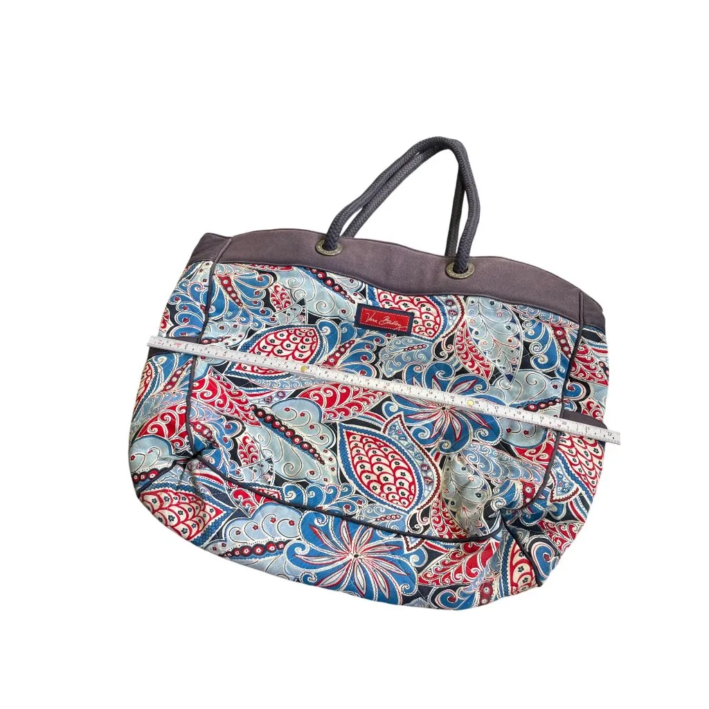 Vera Bradley Womens Blue Paisley Large 17" X 22" Weekend Tote Bag SKU 8675 - Image 8