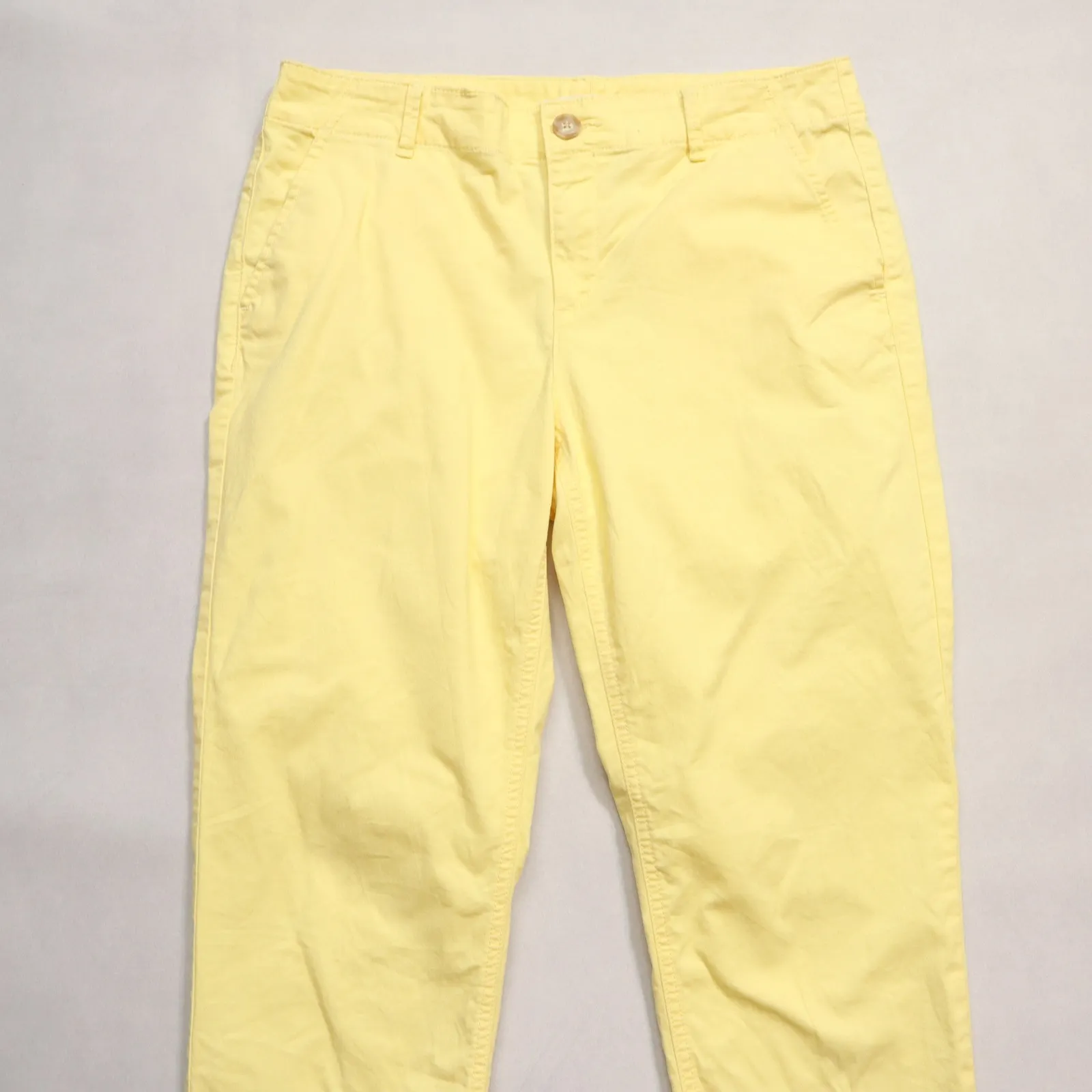 Loft Yellow The Monroe Slim Colorful Soft Tapered Pastel Vibrant Chino Pants 8 - Image 3