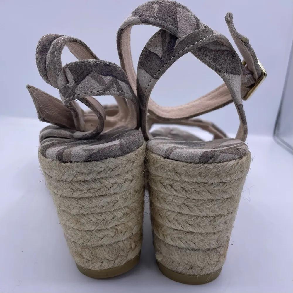 soft leather espadrille wedge sandals women Size 37/ 6US - Image 4