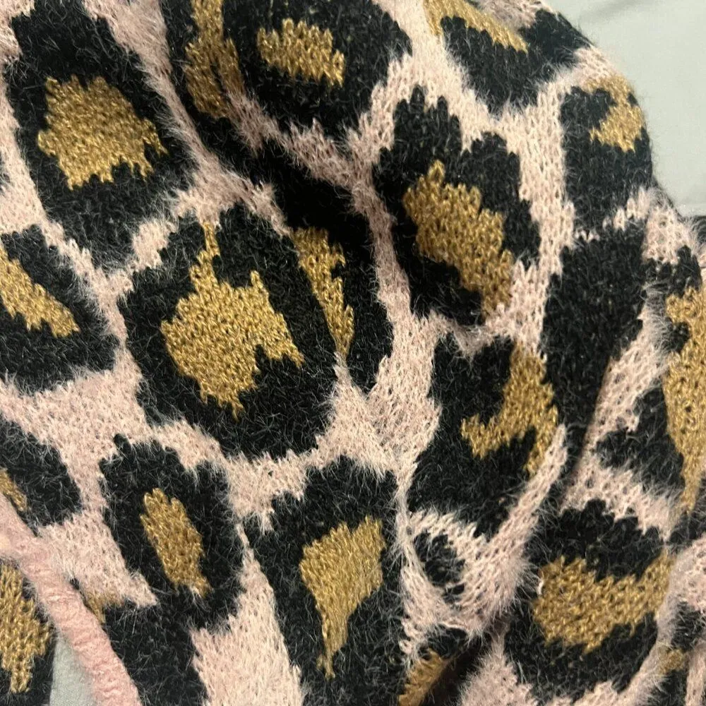 Superdown Marsha Pink & Black Leopard Front Tie Cardigan - Image 9