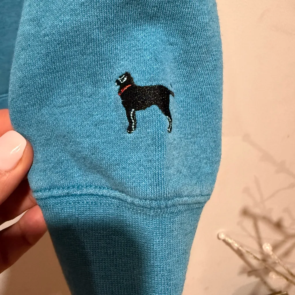 The Black Dog Teal Hoodie with Dog Design - Image 9