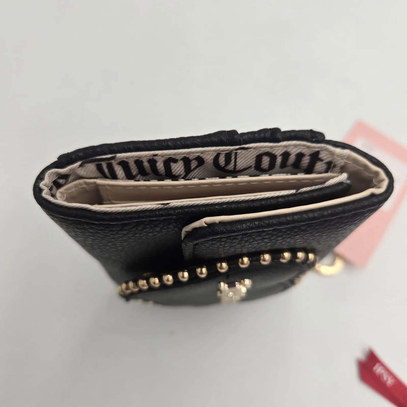 Juicy Couture Liquorice Love Never Dies Double Sided Black Trifold Wallet NWT - Image 3