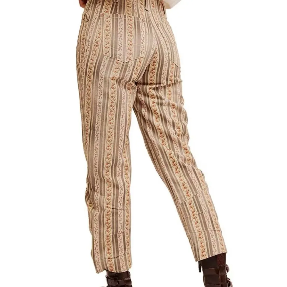 NWT Free People Super Sonic Stripe Print Low Rise Slim Utility Pants Size 6 - Image 2