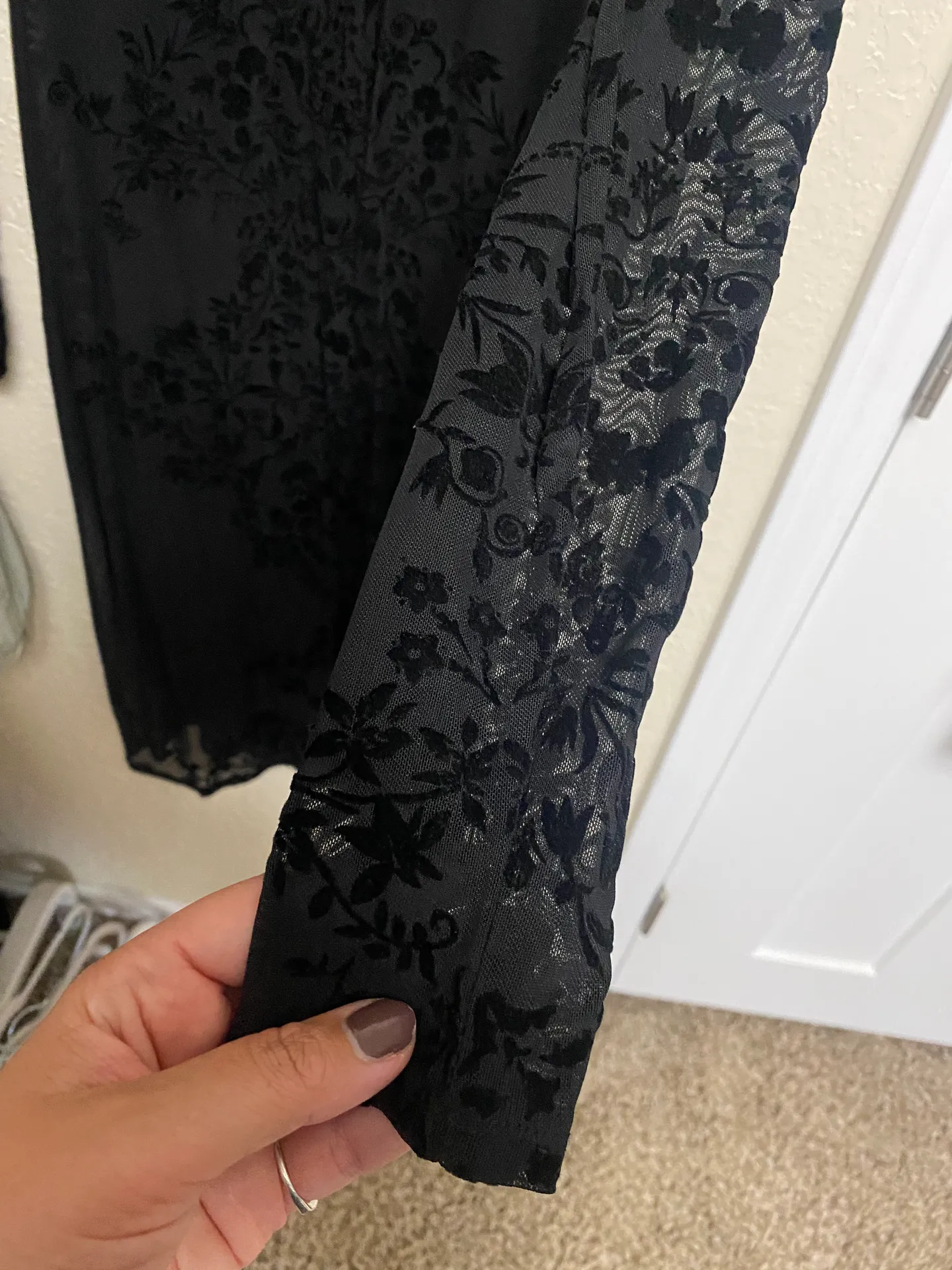 Xhilaration Xhileration Black Floral Mid Body Dress  - Image 3