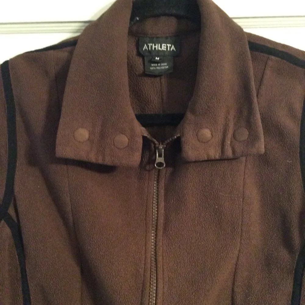 Athleta Brown Medium M women's zip up jacket stretch athleisure workout - Image 5