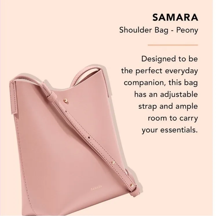 Samara Anthropologie peony pink vegan leather bucket tote crossbody bag purse - Image 9